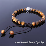 Men's Women Brown Tiger Eye Adjustable Braided Bracelet Tibetan Silver Buddha Buddhism Spacer DiyNotion T111