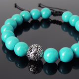 Men's Women Blue Turquoise Adjustable Braided Bracelet 925 Sterling Silver Dragon Bead DiyNotion BR920
