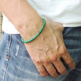 Men's Women Bracelet African Green Turquoise 925 Sterling Silver Clasp DiyNotion Handmade BR384