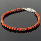 Men's Women Red Jasper Stone Sterling Silver Bracelet Natural Gemstone DiyNotion Handmade BR935