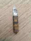 Tiger's Eye and Quartz Pendant - Sacral Chakra - Solar Plexus - Reiki - Capricorn - Energy Healing