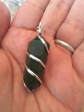 Bloodstone Wrapped Pendant - Reiki - Energy Healing - Heart Chakra