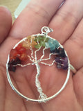 Chakra Tree of Life Pendant - Chakras - Jewelry - Wire Wrapped - Energy Healing - Reiki