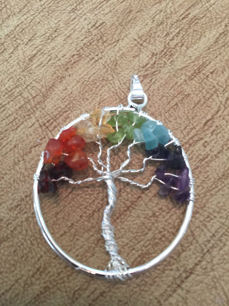 Chakra Tree of Life Pendant - Chakras - Jewelry - Wire Wrapped - Energy Healing - Reiki