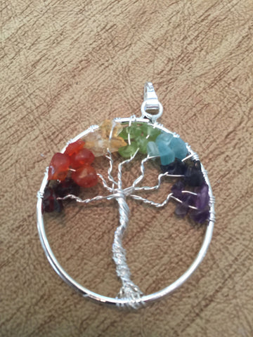 Chakra Tree of Life Pendant - Chakras - Jewelry - Wire Wrapped - Energy Healing - Reiki