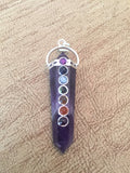 Amethyst Double Terminated Chakra Pendant - Third Eye - Sixth Chakra - Reiki - Energy Healing