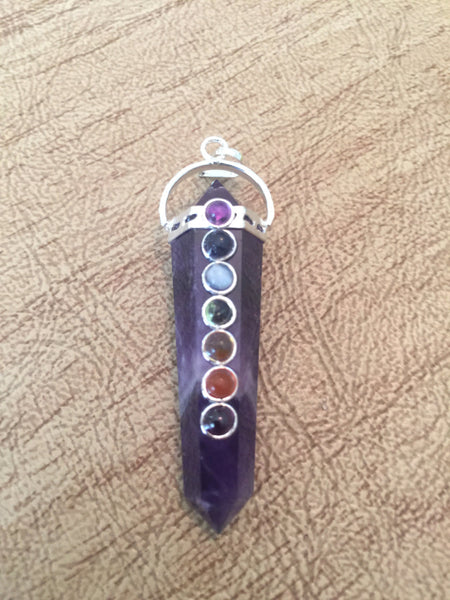Amethyst Double Terminated Chakra Pendant - Third Eye - Sixth Chakra - Reiki - Energy Healing