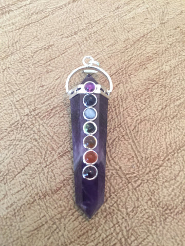 Amethyst Double Terminated Chakra Pendant - Third Eye - Sixth Chakra - Reiki - Energy Healing
