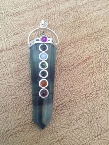 Fluorite Double Terminated Chakra Pendant - Third Eye - Sixth Chakra - Heart Chakra - Reiki - Energy Healing