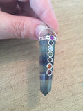 Fluorite Double Terminated Chakra Pendant - Third Eye - Sixth Chakra - Heart Chakra - Reiki - Energy Healing