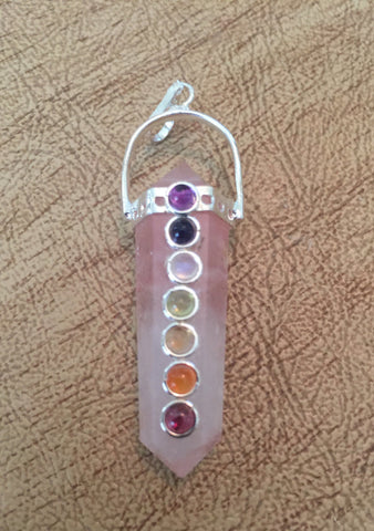 Rose Quartz Chakra Double Terminated Pendant - Heart Chakra - Energy Healing - Reiki - 4th Chakra - Love
