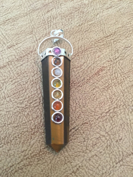 Tiger's Eye Chakra Pendant - Double Terminated -  Sacral Chakra - Solar Plexus - Reiki - Capricorn - Energy Healing