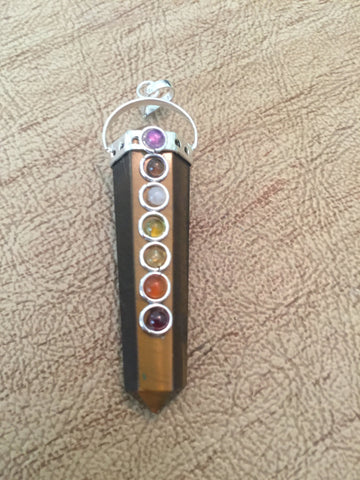 Tiger's Eye Chakra Pendant - Double Terminated -  Sacral Chakra - Solar Plexus - Reiki - Capricorn - Energy Healing