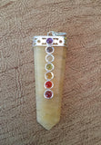 Yellow Aventurine Flat Pencil Chakra Pendant - Solar Plexus - Reiki - Energy Healing