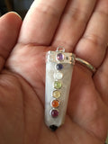 Rainbow Moonstone Flat Pencil Chakra Pendant - Sacral Chakra - Reiki - Energy Healing