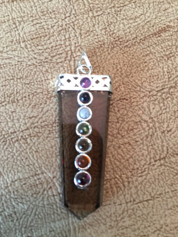 Smokey Quartz Chakra Pendant - Flat Pencil - Smoky Quartz - Energy Healing - Reiki