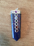 Lapis Lazuli Chakra Pendant - Flat Pencil - Throat Chakra - Energy Healing - Reiki