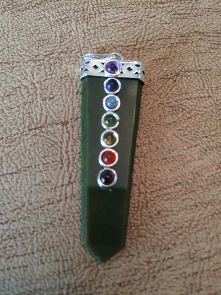 Bloodstone Chakra Pendant - Flat Pencil - Reiki - Energy Healing - Heart Chakra