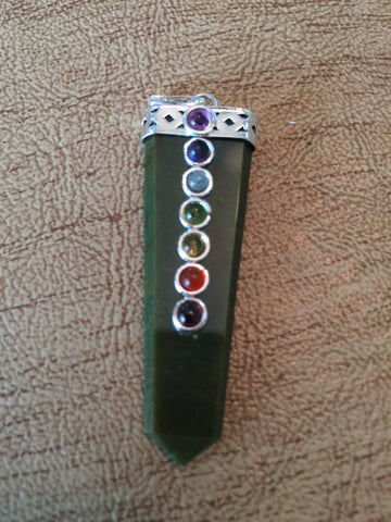 Bloodstone Chakra Pendant - Flat Pencil - Reiki - Energy Healing - Heart Chakra