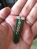 Bloodstone Chakra Pendant - Flat Pencil - Reiki - Energy Healing - Heart Chakra
