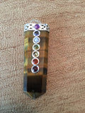 Tiger's Eye Chakra Pendant - Flat Pencil -  Sacral Chakra - Solar Plexus - Reiki - Capricorn - Energy Healing