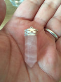 Rose Quartz Cap Pendant - Heart Chakra - Energy Healing - Reiki - 4th Chakra - Love