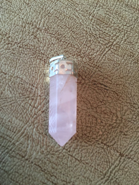 Rose Quartz Cap Pendant - Heart Chakra - Energy Healing - Reiki - 4th Chakra - Love