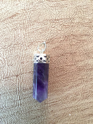 Amethyst Cap Pendant - Third Eye - Sixth Chakra - Reiki - Energy Healing