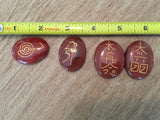 Red Jasper Engraved Usui Reiki Set - Root Chakra - Energy Healing
