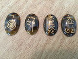 Tigers Eye Engraved Usui Reiki Set - Root Chakra - Energy Healing