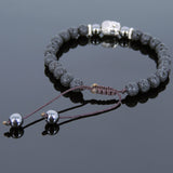 Men's Women Lava Rock Hematite Adjustable Braided Bracelet Tibetan Silver Sakyamuni Buddha Head Bead Buddhism DiyNotion T237