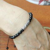 Men's Women Blue Tiger Eye Adjustable Braided Bracelet 925 Sterling Silver Dragon Charm DiyNotion BR793