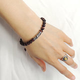 Men's Women Red Tiger Eye Adjustable Braided Bracelet 925 Sterling Silver Dragon Charm DiyNotion BR784