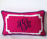 Small Birthday gifts for women friends, Pink Monogram Lumbar Pillows, Cotton Rectangle Pillows 12"x 20 Lumbar Pillows