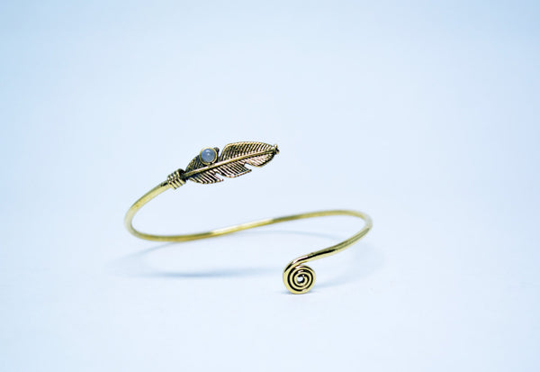 Brass Cuff Bracelet Brass Feather Bangle Women Bracelet Spiral Motif Women Wedding Eco Friendly Friendship Statement Christmas Gift