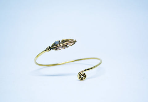 Brass Cuff Bracelet Brass Feather Bangle Women Bracelet Spiral Motif Women Wedding Eco Friendly Friendship Statement Christmas Gift