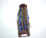 Beaded Bracelet Multi Strand Bracelet Wooden Clasp Bracelet Red Grey Boho Bracelet Gypsy Wood Jewelry Gift for Her Anniversary  Gift