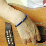 Men's Women Lapis Lazuli Adjustable Braided Bracelet 925 Sterling Silver Hand-painted Bead DiyNotion BR799