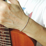 Men's Women Adjustable Braided Bracelet 925 Sterling Silver 5x2mm Barrel Beads DiyNotion BR809