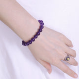 Men's Women Natural Amethyst Adjustable Braided Bracelet DiyNotion Handmade BR813