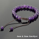 Men's Women Natural Amethyst Adjustable Braided Bracelet DiyNotion Handmade BR813