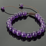 Men's Women Natural Amethyst Adjustable Braided Bracelet DiyNotion Handmade BR813