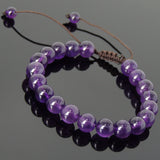 Men's Women Natural Amethyst Adjustable Braided Bracelet DiyNotion Handmade BR813