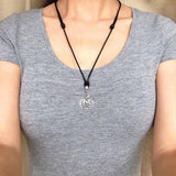 Men's Women Adjustable Necklace 925 Sterling Silver Sakyamuni Buddha Pendant with Wax Rope DiyNotion NK159