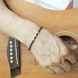 Men's Women Hematite Adjustable Braided Bracelet 925 Sterling Silver Bead DiyNotion BR820