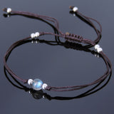 Men's Women AAAAA Labradorite Adjustable Braided Bracelet 925 Sterling Silver Beads DiyNotion BR822