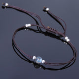 Men's Women AAAAA Labradorite Adjustable Braided Bracelet 925 Sterling Silver Beads DiyNotion BR822