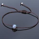 Men's Women AAAAA Labradorite Adjustable Braided Bracelet 925 Sterling Silver Beads DiyNotion BR823