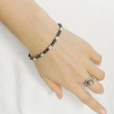 Men's Women Hematite Adjustable Braided Bracelet 925 Sterling Silver Nugget Beads DiyNotion BR953