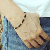 Men's Women Smoky Quartz Adjustable Braided Bracelet 925 Sterling Silver Nugget Beads DiyNotion BR957